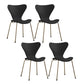 Modern Armless Side Chairs with 4 Black Finish Legs Plastic Solid Chairs for Home Use Black Brass Gold Set of 4 Clearhalo ' kitchen&dining_furn' 'Dining Chairs' 'Dining Tables & Seating' 'dining_chair' 'Furniture' 'furniture_dining_chair' 'Kitchen & Dining Furniture' 'kitchen' 3453888