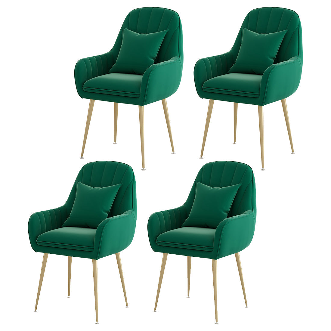 Metal Contemporary Home Side Chair Parsons Chair 18'' Wide Chair for Kitchen Green Set of 4 Clearhalo ' kitchen&dining_furn' 'Dining Chairs' 'Dining Tables & Seating' 'dining_chair' 'Furniture' 'furniture_dining_chair' 'Kitchen & Dining Furniture' 'kitchen' 3453903