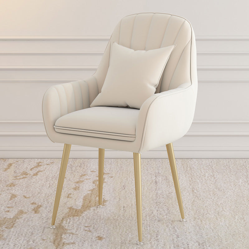 Metal Contemporary Home Side Chair Parsons Chair 18'' Wide Chair for Kitchen White 1 Piece Clearhalo ' kitchen&dining_furn' 'Dining Chairs' 'Dining Tables & Seating' 'dining_chair' 'Furniture' 'furniture_dining_chair' 'Kitchen & Dining Furniture' 'kitchen' 3453905