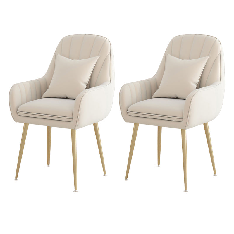 Metal Contemporary Home Side Chair Parsons Chair 18'' Wide Chair for Kitchen White Set of 2 Clearhalo ' kitchen&dining_furn' 'Dining Chairs' 'Dining Tables & Seating' 'dining_chair' 'Furniture' 'furniture_dining_chair' 'Kitchen & Dining Furniture' 'kitchen' 3453907