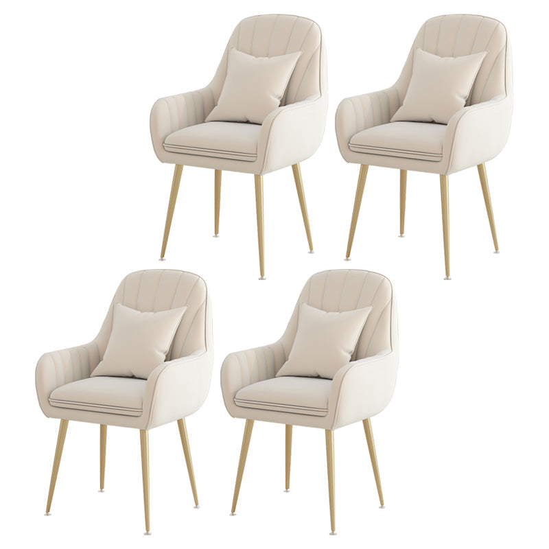 Metal Contemporary Home Side Chair Parsons Chair 18'' Wide Chair for Kitchen White Set of 4 Clearhalo ' kitchen&dining_furn' 'Dining Chairs' 'Dining Tables & Seating' 'dining_chair' 'Furniture' 'furniture_dining_chair' 'Kitchen & Dining Furniture' 'kitchen' 3453910