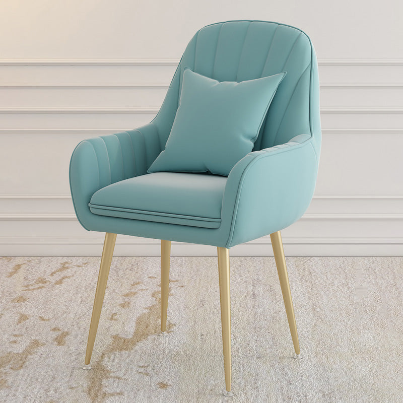 Metal Contemporary Home Side Chair Parsons Chair 18'' Wide Chair for Kitchen Blue 1 Piece Clearhalo ' kitchen&dining_furn' 'Dining Chairs' 'Dining Tables & Seating' 'dining_chair' 'Furniture' 'furniture_dining_chair' 'Kitchen & Dining Furniture' 'kitchen' 3453912