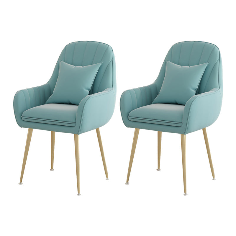 Metal Contemporary Home Side Chair Parsons Chair 18'' Wide Chair for Kitchen Blue Set of 2 Clearhalo ' kitchen&dining_furn' 'Dining Chairs' 'Dining Tables & Seating' 'dining_chair' 'Furniture' 'furniture_dining_chair' 'Kitchen & Dining Furniture' 'kitchen' 3453913