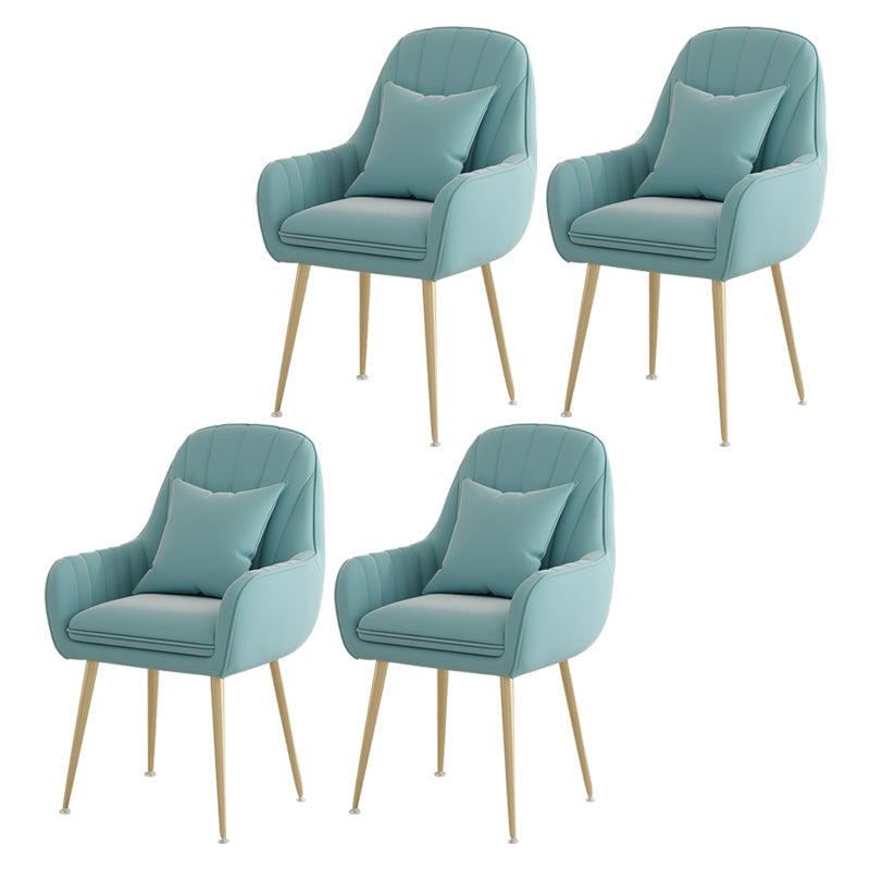 Metal Contemporary Home Side Chair Parsons Chair 18'' Wide Chair for Kitchen Blue Set of 4 Clearhalo ' kitchen&dining_furn' 'Dining Chairs' 'Dining Tables & Seating' 'dining_chair' 'Furniture' 'furniture_dining_chair' 'Kitchen & Dining Furniture' 'kitchen' 3453915