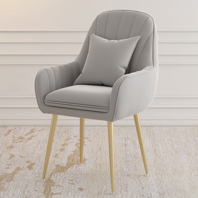 Metal Contemporary Home Side Chair Parsons Chair 18'' Wide Chair for Kitchen Grey 1 Piece Clearhalo ' kitchen&dining_furn' 'Dining Chairs' 'Dining Tables & Seating' 'dining_chair' 'Furniture' 'furniture_dining_chair' 'Kitchen & Dining Furniture' 'kitchen' 3453918