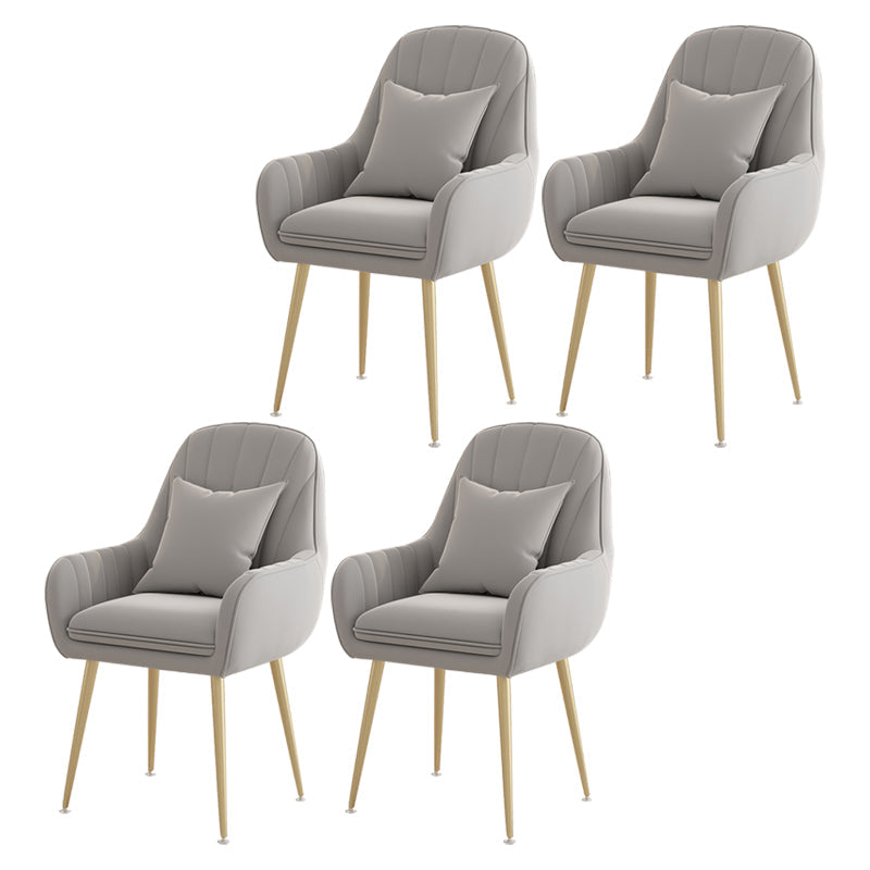 Metal Contemporary Home Side Chair Parsons Chair 18'' Wide Chair for Kitchen Grey Set of 4 Clearhalo ' kitchen&dining_furn' 'Dining Chairs' 'Dining Tables & Seating' 'dining_chair' 'Furniture' 'furniture_dining_chair' 'Kitchen & Dining Furniture' 'kitchen' 3453922