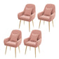 Metal Contemporary Home Side Chair Parsons Chair 18'' Wide Chair for Kitchen Pink Set of 4 Clearhalo ' kitchen&dining_furn' 'Dining Chairs' 'Dining Tables & Seating' 'dining_chair' 'Furniture' 'furniture_dining_chair' 'Kitchen & Dining Furniture' 'kitchen' 3453927