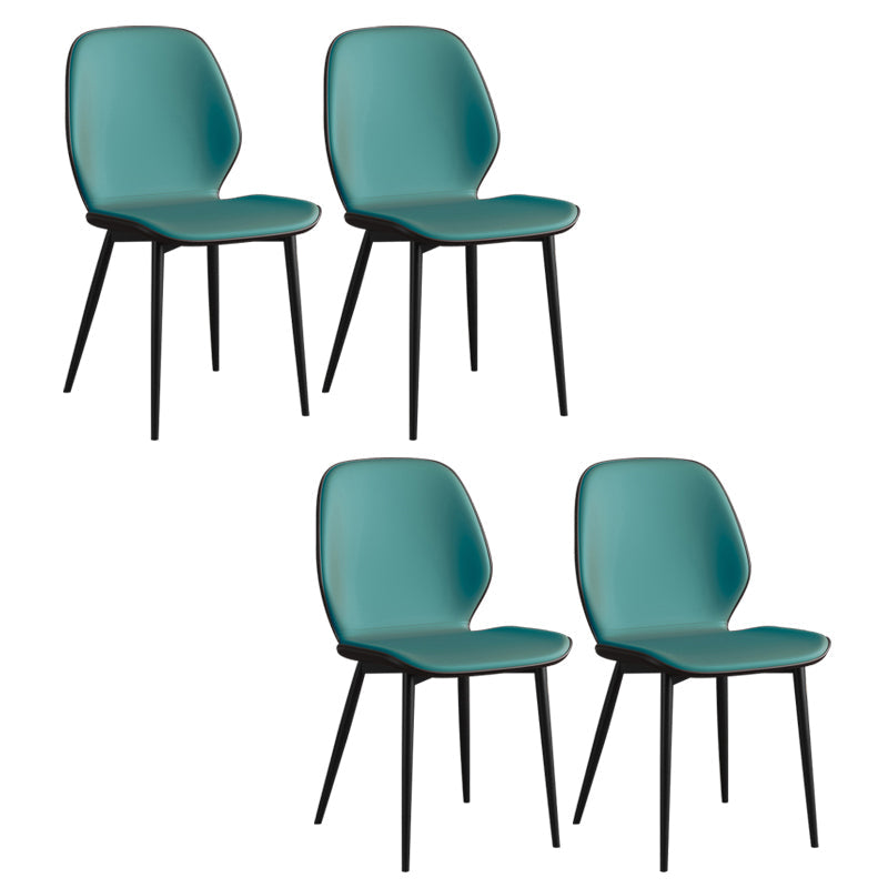 Leather Contemporary Wingback Side Chair Kitchen Dining Chair With Metal Legs Army Green Set of 4 Clearhalo ' kitchen&dining_furn' 'Dining Chairs' 'Dining Tables & Seating' 'dining_chair' 'Furniture' 'furniture_dining_chair' 'Kitchen & Dining Furniture' 'kitchen' 3453940