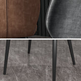 Leather Contemporary Wingback Side Chair Kitchen Dining Chair With Metal Legs Clearhalo ' kitchen&dining_furn' 'Dining Chairs' 'Dining Tables & Seating' 'dining_chair' 'Furniture' 'furniture_dining_chair' 'Kitchen & Dining Furniture' 'kitchen' 3453943