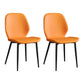 Leather Contemporary Wingback Side Chair Kitchen Dining Chair With Metal Legs Orange Set of 2 Clearhalo ' kitchen&dining_furn' 'Dining Chairs' 'Dining Tables & Seating' 'dining_chair' 'Furniture' 'furniture_dining_chair' 'Kitchen & Dining Furniture' 'kitchen' 3453956