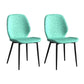 Leather Contemporary Wingback Side Chair Kitchen Dining Chair With Metal Legs Aqua Set of 2 Clearhalo ' kitchen&dining_furn' 'Dining Chairs' 'Dining Tables & Seating' 'dining_chair' 'Furniture' 'furniture_dining_chair' 'Kitchen & Dining Furniture' 'kitchen' 3453959