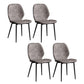 Leather Contemporary Wingback Side Chair Kitchen Dining Chair With Metal Legs Silver Gray Set of 4 Clearhalo ' kitchen&dining_furn' 'Dining Chairs' 'Dining Tables & Seating' 'dining_chair' 'Furniture' 'furniture_dining_chair' 'Kitchen & Dining Furniture' 'kitchen' 3453963