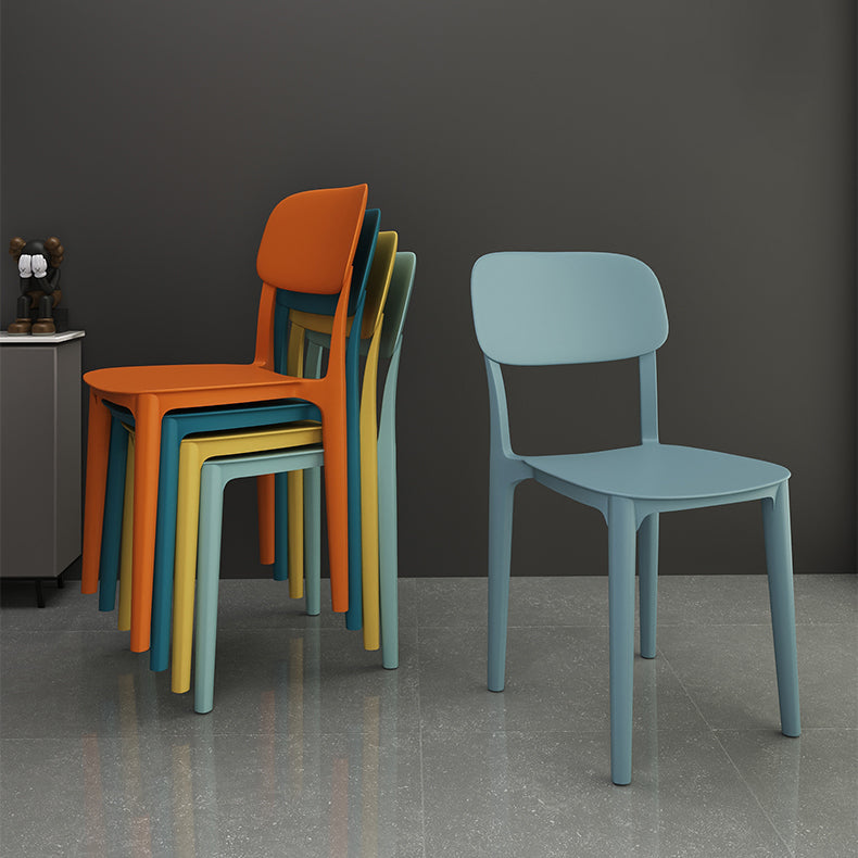Plastic Dining Chair Modern Kitchen Side Chair 17'' Wide Open Back Dining Side Chair Clearhalo ' kitchen&dining_furn' 'Dining Chairs' 'Dining Tables & Seating' 'dining_chair' 'Furniture' 'furniture_dining_chair' 'Kitchen & Dining Furniture' 'kitchen' 3453972