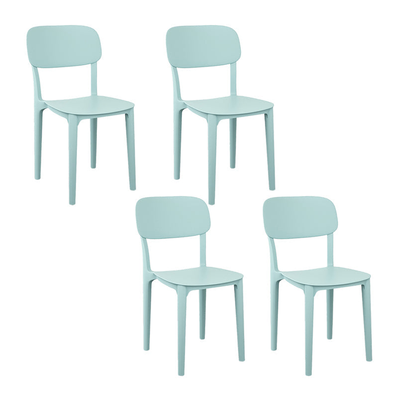 Plastic Dining Chair Modern Kitchen Side Chair 17'' Wide Open Back Dining Side Chair Lake Green Set of 4 Clearhalo ' kitchen&dining_furn' 'Dining Chairs' 'Dining Tables & Seating' 'dining_chair' 'Furniture' 'furniture_dining_chair' 'Kitchen & Dining Furniture' 'kitchen' 3453975