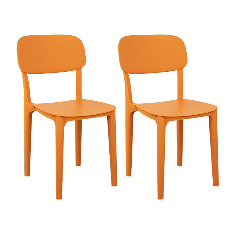 Plastic Dining Chair Modern Kitchen Side Chair 17'' Wide Open Back Dining Side Chair Orange Set of 2 Clearhalo ' kitchen&dining_furn' 'Dining Chairs' 'Dining Tables & Seating' 'dining_chair' 'Furniture' 'furniture_dining_chair' 'Kitchen & Dining Furniture' 'kitchen' 3453979