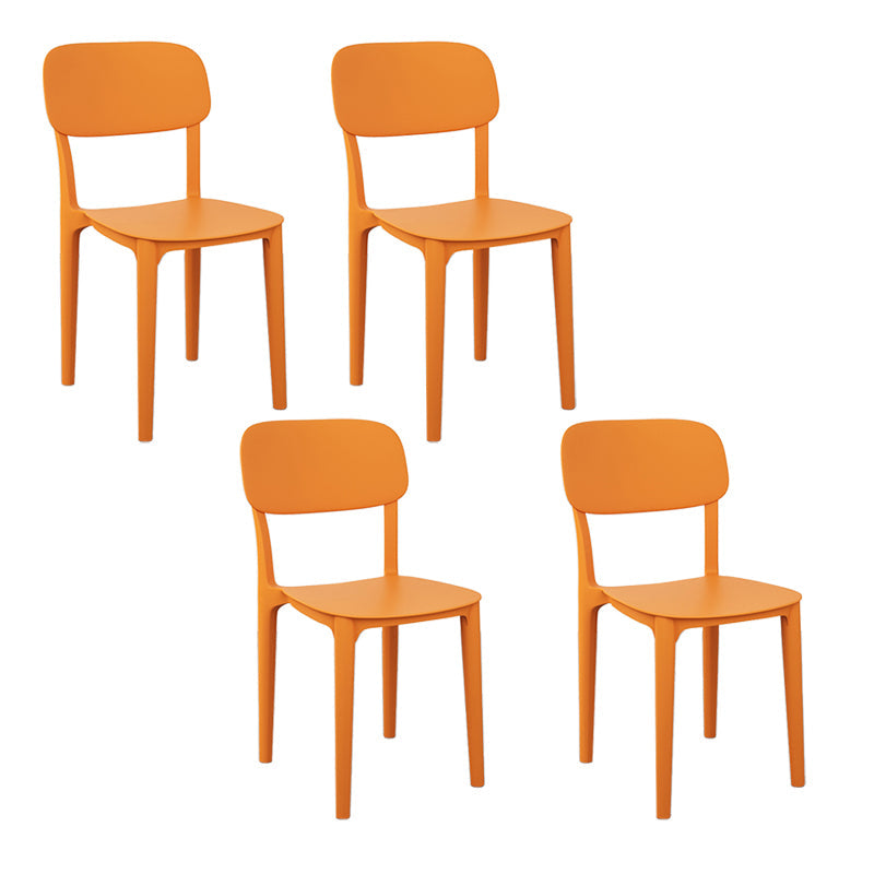 Plastic Dining Chair Modern Kitchen Side Chair 17'' Wide Open Back Dining Side Chair Orange Set of 4 Clearhalo ' kitchen&dining_furn' 'Dining Chairs' 'Dining Tables & Seating' 'dining_chair' 'Furniture' 'furniture_dining_chair' 'Kitchen & Dining Furniture' 'kitchen' 3453981