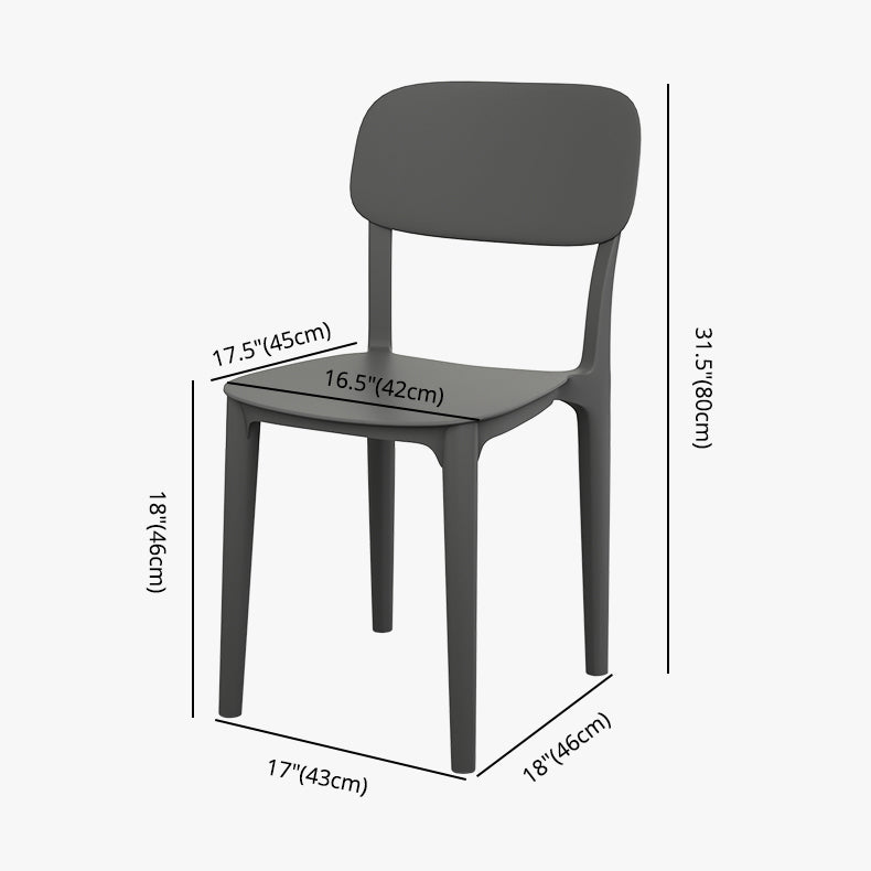 Plastic Dining Chair Modern Kitchen Side Chair 17'' Wide Open Back Dining Side Chair Clearhalo ' kitchen&dining_furn' 'Dining Chairs' 'Dining Tables & Seating' 'dining_chair' 'Furniture' 'furniture_dining_chair' 'Kitchen & Dining Furniture' 'kitchen' 3453988
