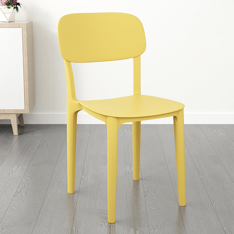 Plastic Dining Chair Modern Kitchen Side Chair 17'' Wide Open Back Dining Side Chair Yellow 1 Piece Clearhalo ' kitchen&dining_furn' 'Dining Chairs' 'Dining Tables & Seating' 'dining_chair' 'Furniture' 'furniture_dining_chair' 'Kitchen & Dining Furniture' 'kitchen' 3453989
