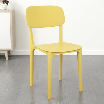 Plastic Dining Chair Modern Kitchen Side Chair 17'' Wide Open Back Dining Side Chair Yellow 1 Piece Clearhalo ' kitchen&dining_furn' 'Dining Chairs' 'Dining Tables & Seating' 'dining_chair' 'Furniture' 'furniture_dining_chair' 'Kitchen & Dining Furniture' 'kitchen' 3453989