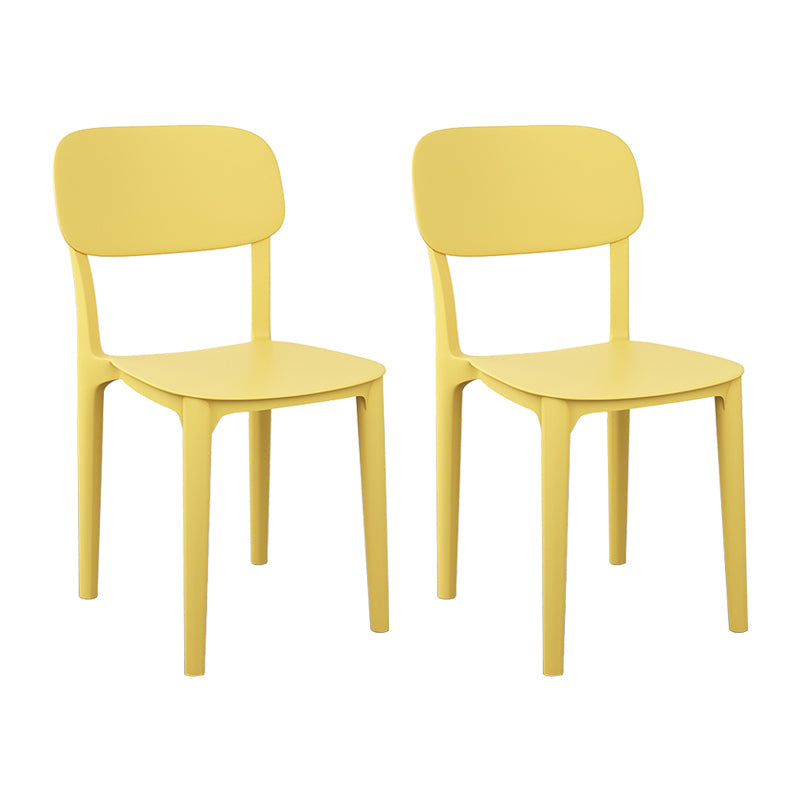 Plastic Dining Chair Modern Kitchen Side Chair 17'' Wide Open Back Dining Side Chair Yellow Set of 2 Clearhalo ' kitchen&dining_furn' 'Dining Chairs' 'Dining Tables & Seating' 'dining_chair' 'Furniture' 'furniture_dining_chair' 'Kitchen & Dining Furniture' 'kitchen' 3453991