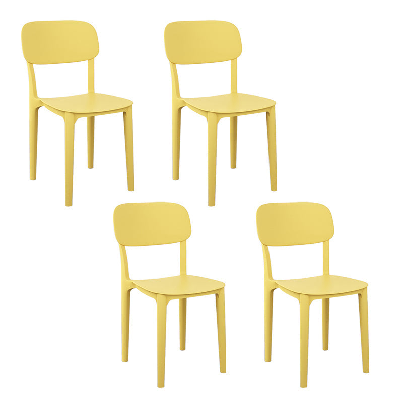 Plastic Dining Chair Modern Kitchen Side Chair 17'' Wide Open Back Dining Side Chair Yellow Set of 4 Clearhalo ' kitchen&dining_furn' 'Dining Chairs' 'Dining Tables & Seating' 'dining_chair' 'Furniture' 'furniture_dining_chair' 'Kitchen & Dining Furniture' 'kitchen' 3453992