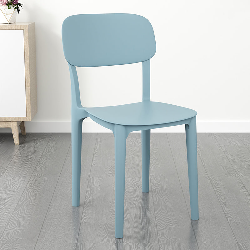 Plastic Dining Chair Modern Kitchen Side Chair 17'' Wide Open Back Dining Side Chair Blue 1 Piece Clearhalo ' kitchen&dining_furn' 'Dining Chairs' 'Dining Tables & Seating' 'dining_chair' 'Furniture' 'furniture_dining_chair' 'Kitchen & Dining Furniture' 'kitchen' 3453993