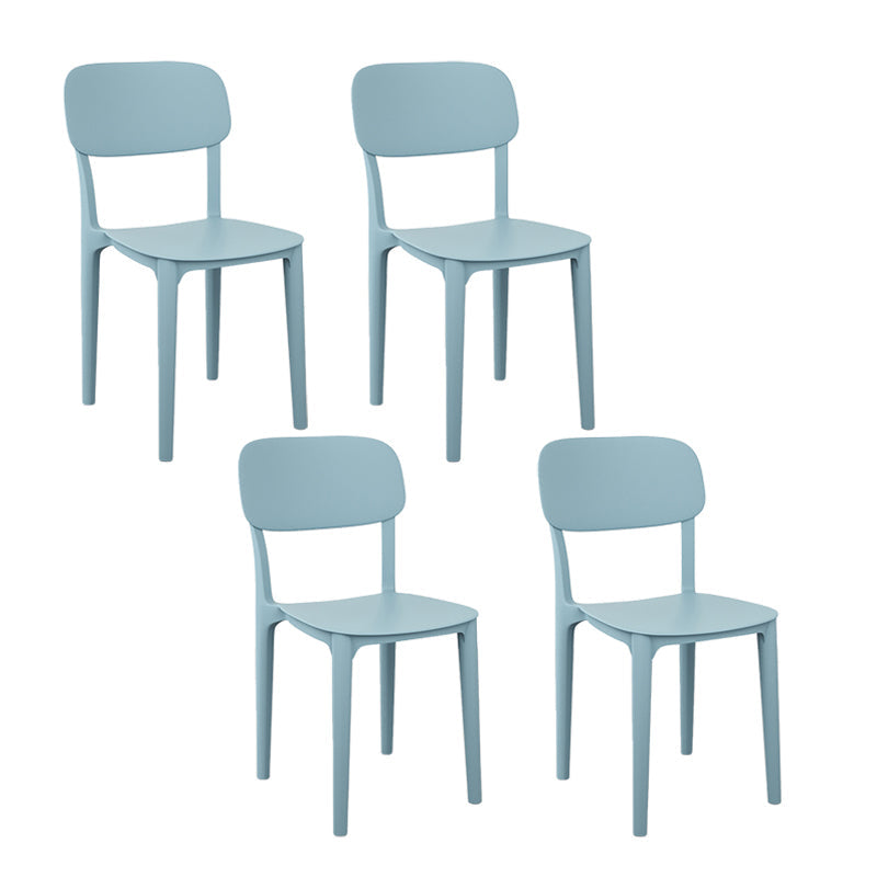Plastic Dining Chair Modern Kitchen Side Chair 17'' Wide Open Back Dining Side Chair Blue Set of 4 Clearhalo ' kitchen&dining_furn' 'Dining Chairs' 'Dining Tables & Seating' 'dining_chair' 'Furniture' 'furniture_dining_chair' 'Kitchen & Dining Furniture' 'kitchen' 3453995