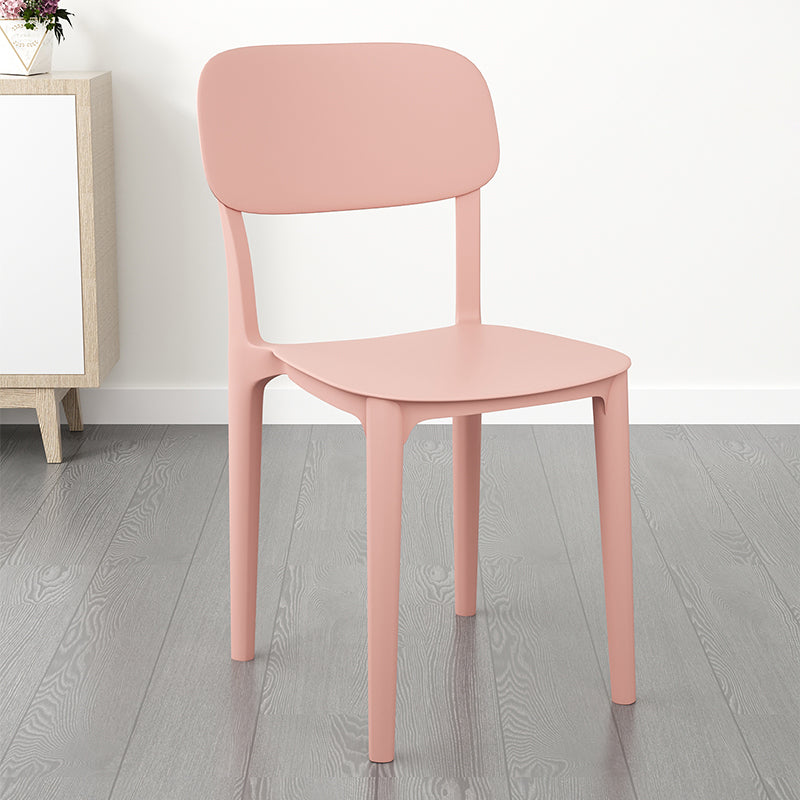 Plastic Dining Chair Modern Kitchen Side Chair 17'' Wide Open Back Dining Side Chair Pink 1 Piece Clearhalo ' kitchen&dining_furn' 'Dining Chairs' 'Dining Tables & Seating' 'dining_chair' 'Furniture' 'furniture_dining_chair' 'Kitchen & Dining Furniture' 'kitchen' 3453996