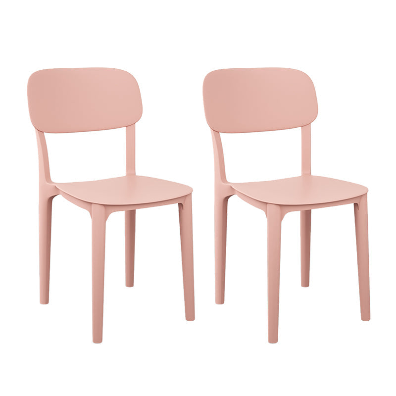 Plastic Dining Chair Modern Kitchen Side Chair 17'' Wide Open Back Dining Side Chair Pink Set of 2 Clearhalo ' kitchen&dining_furn' 'Dining Chairs' 'Dining Tables & Seating' 'dining_chair' 'Furniture' 'furniture_dining_chair' 'Kitchen & Dining Furniture' 'kitchen' 3453997