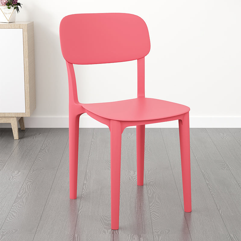 Plastic Dining Chair Modern Kitchen Side Chair 17'' Wide Open Back Dining Side Chair Red 1 Piece Clearhalo ' kitchen&dining_furn' 'Dining Chairs' 'Dining Tables & Seating' 'dining_chair' 'Furniture' 'furniture_dining_chair' 'Kitchen & Dining Furniture' 'kitchen' 3453999