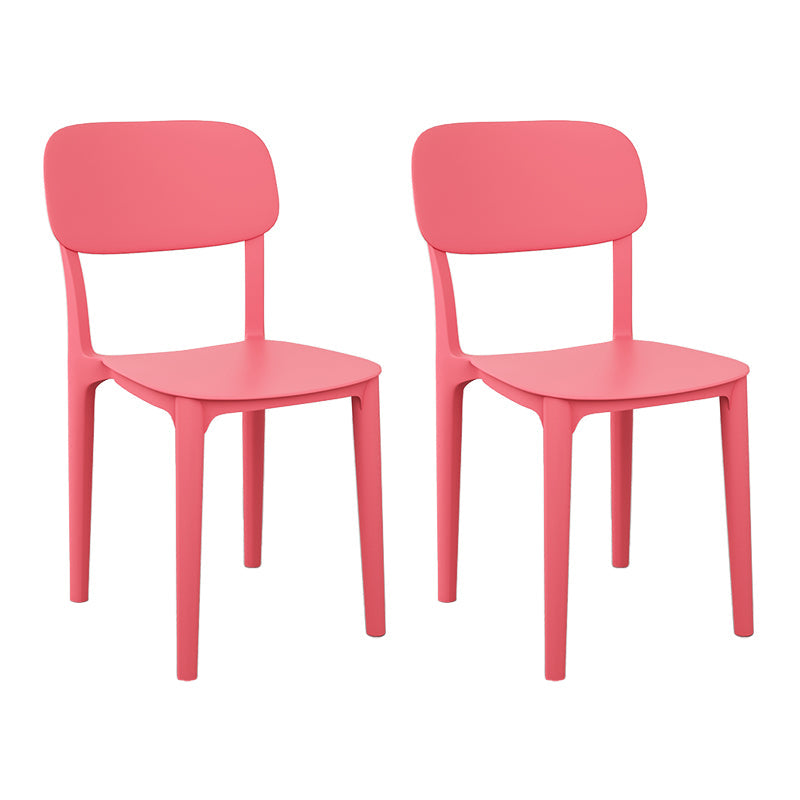 Plastic Dining Chair Modern Kitchen Side Chair 17'' Wide Open Back Dining Side Chair Red Set of 2 Clearhalo ' kitchen&dining_furn' 'Dining Chairs' 'Dining Tables & Seating' 'dining_chair' 'Furniture' 'furniture_dining_chair' 'Kitchen & Dining Furniture' 'kitchen' 3454000