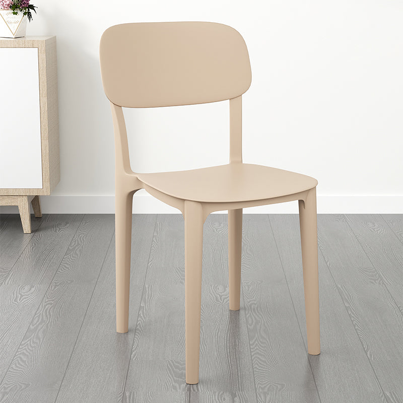 Plastic Dining Chair Modern Kitchen Side Chair 17'' Wide Open Back Dining Side Chair Khaki 1 Piece Clearhalo ' kitchen&dining_furn' 'Dining Chairs' 'Dining Tables & Seating' 'dining_chair' 'Furniture' 'furniture_dining_chair' 'Kitchen & Dining Furniture' 'kitchen' 3454002