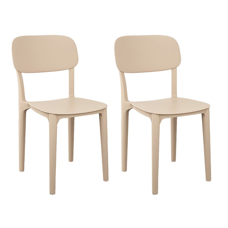 Plastic Dining Chair Modern Kitchen Side Chair 17'' Wide Open Back Dining Side Chair Khaki Set of 2 Clearhalo ' kitchen&dining_furn' 'Dining Chairs' 'Dining Tables & Seating' 'dining_chair' 'Furniture' 'furniture_dining_chair' 'Kitchen & Dining Furniture' 'kitchen' 3454003