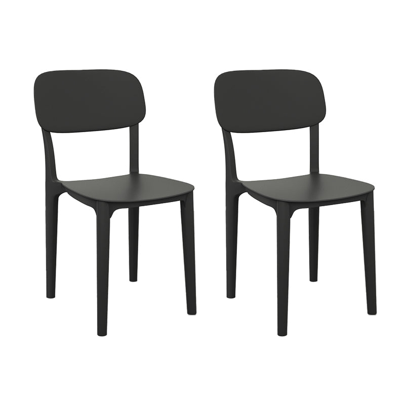 Plastic Dining Chair Modern Kitchen Side Chair 17'' Wide Open Back Dining Side Chair Black Set of 2 Clearhalo ' kitchen&dining_furn' 'Dining Chairs' 'Dining Tables & Seating' 'dining_chair' 'Furniture' 'furniture_dining_chair' 'Kitchen & Dining Furniture' 'kitchen' 3454006