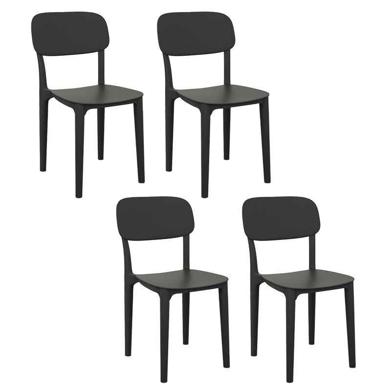 Plastic Dining Chair Modern Kitchen Side Chair 17'' Wide Open Back Dining Side Chair Black Set of 4 Clearhalo ' kitchen&dining_furn' 'Dining Chairs' 'Dining Tables & Seating' 'dining_chair' 'Furniture' 'furniture_dining_chair' 'Kitchen & Dining Furniture' 'kitchen' 3454007