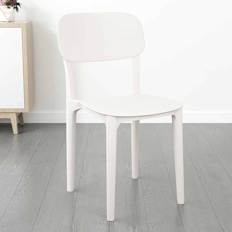 Plastic Dining Chair Modern Kitchen Side Chair 17'' Wide Open Back Dining Side Chair White 1 Piece Clearhalo ' kitchen&dining_furn' 'Dining Chairs' 'Dining Tables & Seating' 'dining_chair' 'Furniture' 'furniture_dining_chair' 'Kitchen & Dining Furniture' 'kitchen' 3454008