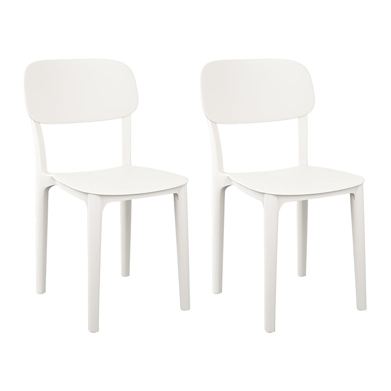 Plastic Dining Chair Modern Kitchen Side Chair 17'' Wide Open Back Dining Side Chair White Set of 2 Clearhalo ' kitchen&dining_furn' 'Dining Chairs' 'Dining Tables & Seating' 'dining_chair' 'Furniture' 'furniture_dining_chair' 'Kitchen & Dining Furniture' 'kitchen' 3454009