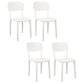 Plastic Dining Chair Modern Kitchen Side Chair 17'' Wide Open Back Dining Side Chair White Set of 4 Clearhalo ' kitchen&dining_furn' 'Dining Chairs' 'Dining Tables & Seating' 'dining_chair' 'Furniture' 'furniture_dining_chair' 'Kitchen & Dining Furniture' 'kitchen' 3454010