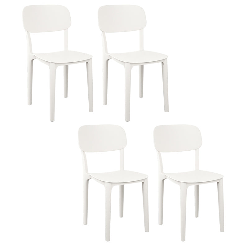 Plastic Dining Chair Modern Kitchen Side Chair 17'' Wide Open Back Dining Side Chair White Set of 4 Clearhalo ' kitchen&dining_furn' 'Dining Chairs' 'Dining Tables & Seating' 'dining_chair' 'Furniture' 'furniture_dining_chair' 'Kitchen & Dining Furniture' 'kitchen' 3454010