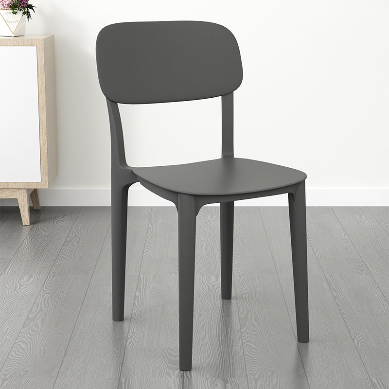 Plastic Dining Chair Modern Kitchen Side Chair 17'' Wide Open Back Dining Side Chair Grey 1 Piece Clearhalo ' kitchen&dining_furn' 'Dining Chairs' 'Dining Tables & Seating' 'dining_chair' 'Furniture' 'furniture_dining_chair' 'Kitchen & Dining Furniture' 'kitchen' 3454011