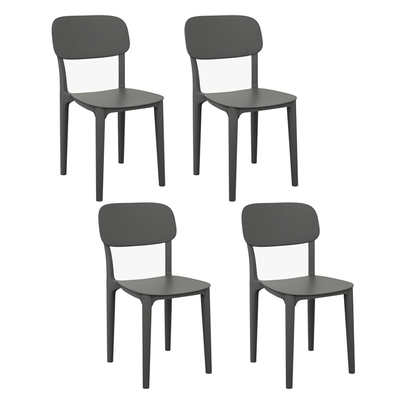 Plastic Dining Chair Modern Kitchen Side Chair 17'' Wide Open Back Dining Side Chair Grey Set of 4 Clearhalo ' kitchen&dining_furn' 'Dining Chairs' 'Dining Tables & Seating' 'dining_chair' 'Furniture' 'furniture_dining_chair' 'Kitchen & Dining Furniture' 'kitchen' 3454013