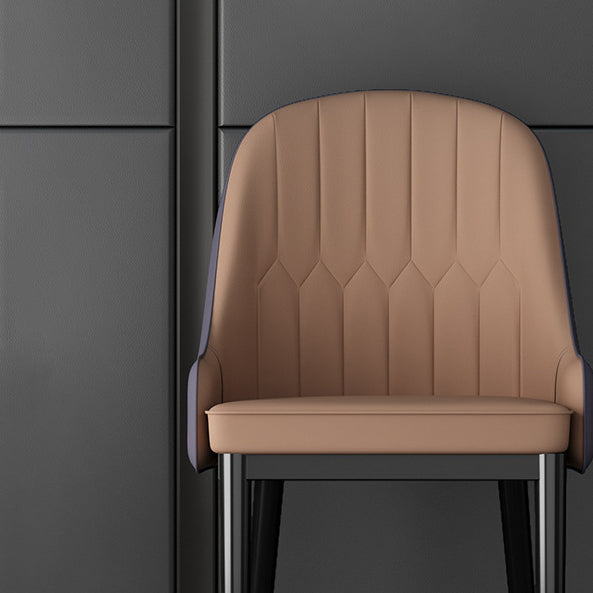 Glam Style Faux Leather Chair Parsons Dining Chair for Home with Black Legs Clearhalo ' kitchen&dining_furn' 'Dining Chairs' 'Dining Tables & Seating' 'dining_chair' 'Furniture' 'furniture_dining_chair' 'Kitchen & Dining Furniture' 'kitchen' 3454024