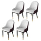 Glam Style Faux Leather Chair Parsons Dining Chair for Home with Black Legs White-Brown Set of 4 Clearhalo ' kitchen&dining_furn' 'Dining Chairs' 'Dining Tables & Seating' 'dining_chair' 'Furniture' 'furniture_dining_chair' 'Kitchen & Dining Furniture' 'kitchen' 3454029