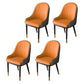 Glam Style Faux Leather Chair Parsons Dining Chair for Home with Black Legs Orange Set of 4 Clearhalo ' kitchen&dining_furn' 'Dining Chairs' 'Dining Tables & Seating' 'dining_chair' 'Furniture' 'furniture_dining_chair' 'Kitchen & Dining Furniture' 'kitchen' 3454038