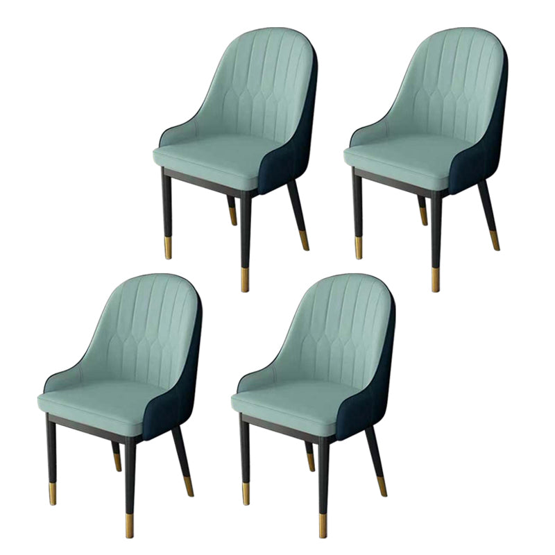 Glam Style Faux Leather Chair Parsons Dining Chair for Home with Black Legs Light Green Set of 4 Clearhalo ' kitchen&dining_furn' 'Dining Chairs' 'Dining Tables & Seating' 'dining_chair' 'Furniture' 'furniture_dining_chair' 'Kitchen & Dining Furniture' 'kitchen' 3454041