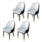 Glam Style Faux Leather Chair Parsons Dining Chair for Home with Black Legs White Set of 4 Clearhalo ' kitchen&dining_furn' 'Dining Chairs' 'Dining Tables & Seating' 'dining_chair' 'Furniture' 'furniture_dining_chair' 'Kitchen & Dining Furniture' 'kitchen' 3454045