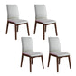 Modern Kitchen Leather Square Dining Chairs Parsons Chair with Wood Legs Light Gray Walnut Set of 4 Clearhalo ' kitchen&dining_furn' 'Dining Chairs' 'Dining Tables & Seating' 'dining_chair' 'Furniture' 'furniture_dining_chair' 'Kitchen & Dining Furniture' 'kitchen' 3454051