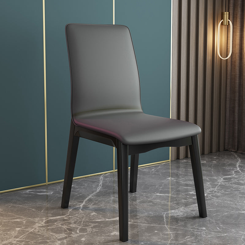 Modern Kitchen Leather Square Dining Chairs Parsons Chair with Wood Legs Clearhalo ' kitchen&dining_furn' 'Dining Chairs' 'Dining Tables & Seating' 'dining_chair' 'Furniture' 'furniture_dining_chair' 'Kitchen & Dining Furniture' 'kitchen' 3454053