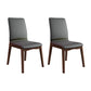 Modern Kitchen Leather Square Dining Chairs Parsons Chair with Wood Legs Dark Gray Walnut Set of 2 Clearhalo ' kitchen&dining_furn' 'Dining Chairs' 'Dining Tables & Seating' 'dining_chair' 'Furniture' 'furniture_dining_chair' 'Kitchen & Dining Furniture' 'kitchen' 3454055