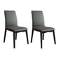 Modern Kitchen Leather Square Dining Chairs Parsons Chair with Wood Legs Dark Gray Black Set of 2 Clearhalo ' kitchen&dining_furn' 'Dining Chairs' 'Dining Tables & Seating' 'dining_chair' 'Furniture' 'furniture_dining_chair' 'Kitchen & Dining Furniture' 'kitchen' 3454060